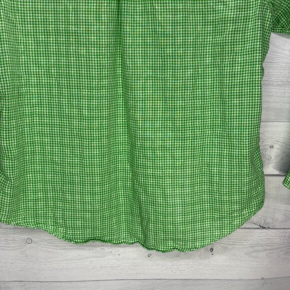 Ralph Lauren Custom Fit Shirt XXL Green Gingham Double Layer Cotton Button Down - Picture 11 of 14